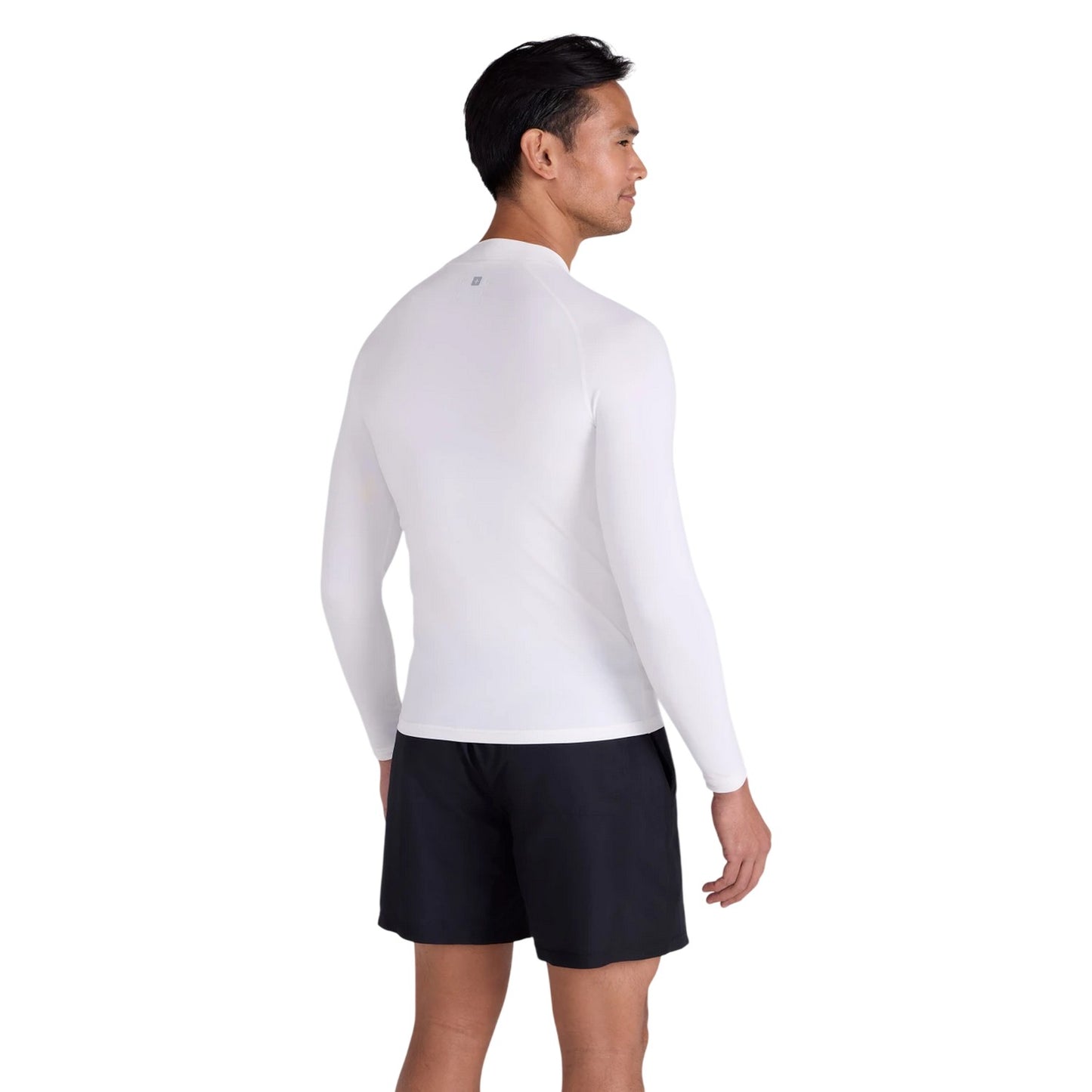 White - Pack Shot - Mountain Warehouse Mens Plain Long-Sleeved Rash Top