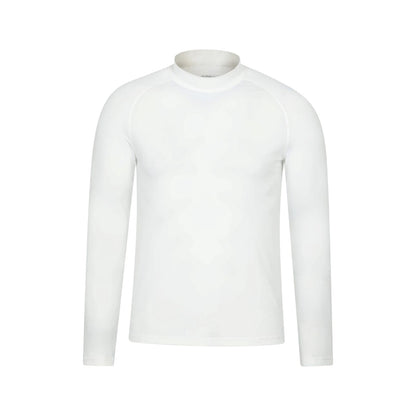 White - Front - Mountain Warehouse Mens Plain Long-Sleeved Rash Top
