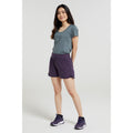 Dark Purple - Front - Mountain Warehouse Womens-Ladies Double Layered Running Shorts