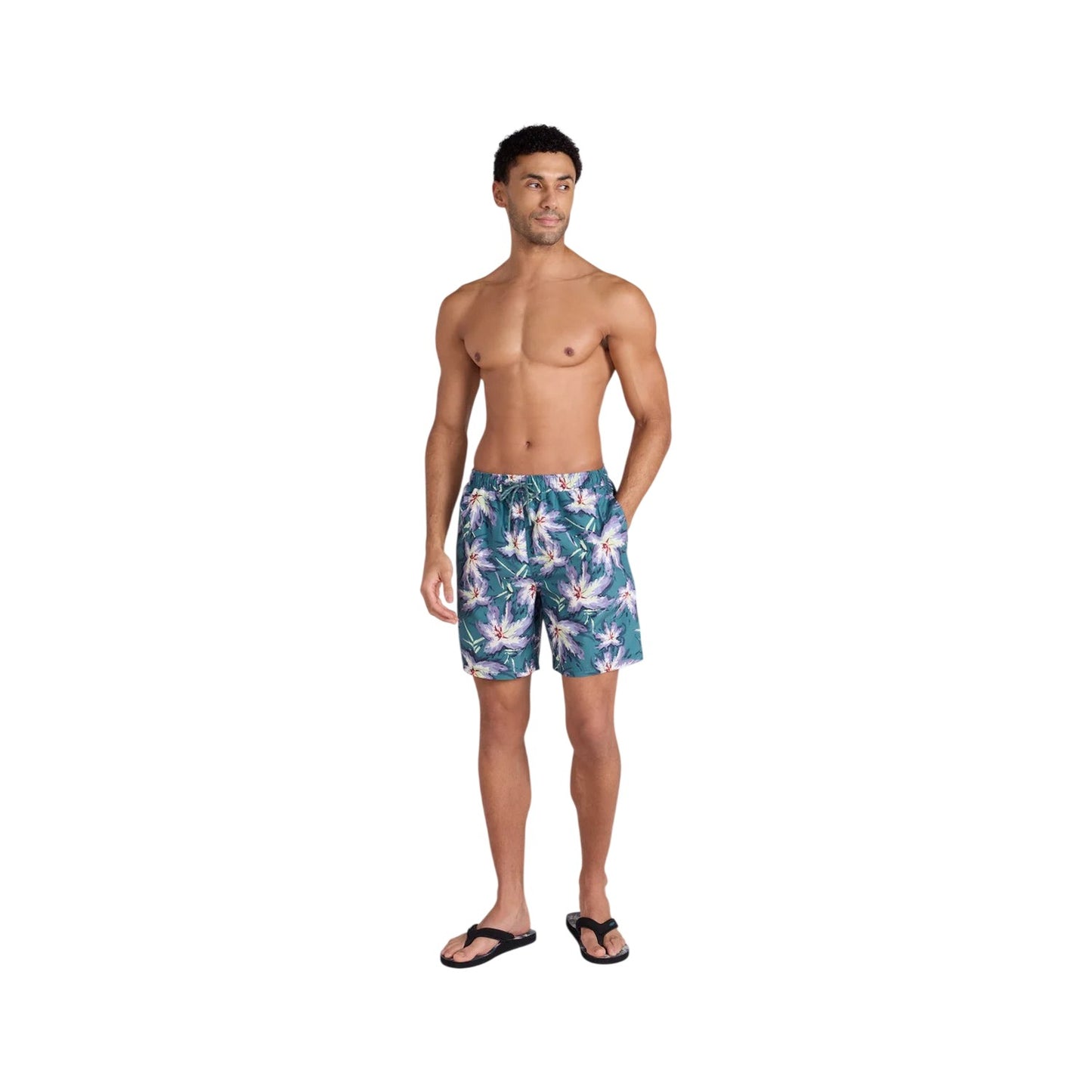 Green - Side - Animal Mens Deep Dive Floral Board Shorts