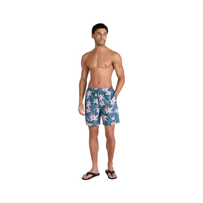 Green - Side - Animal Mens Deep Dive Floral Board Shorts