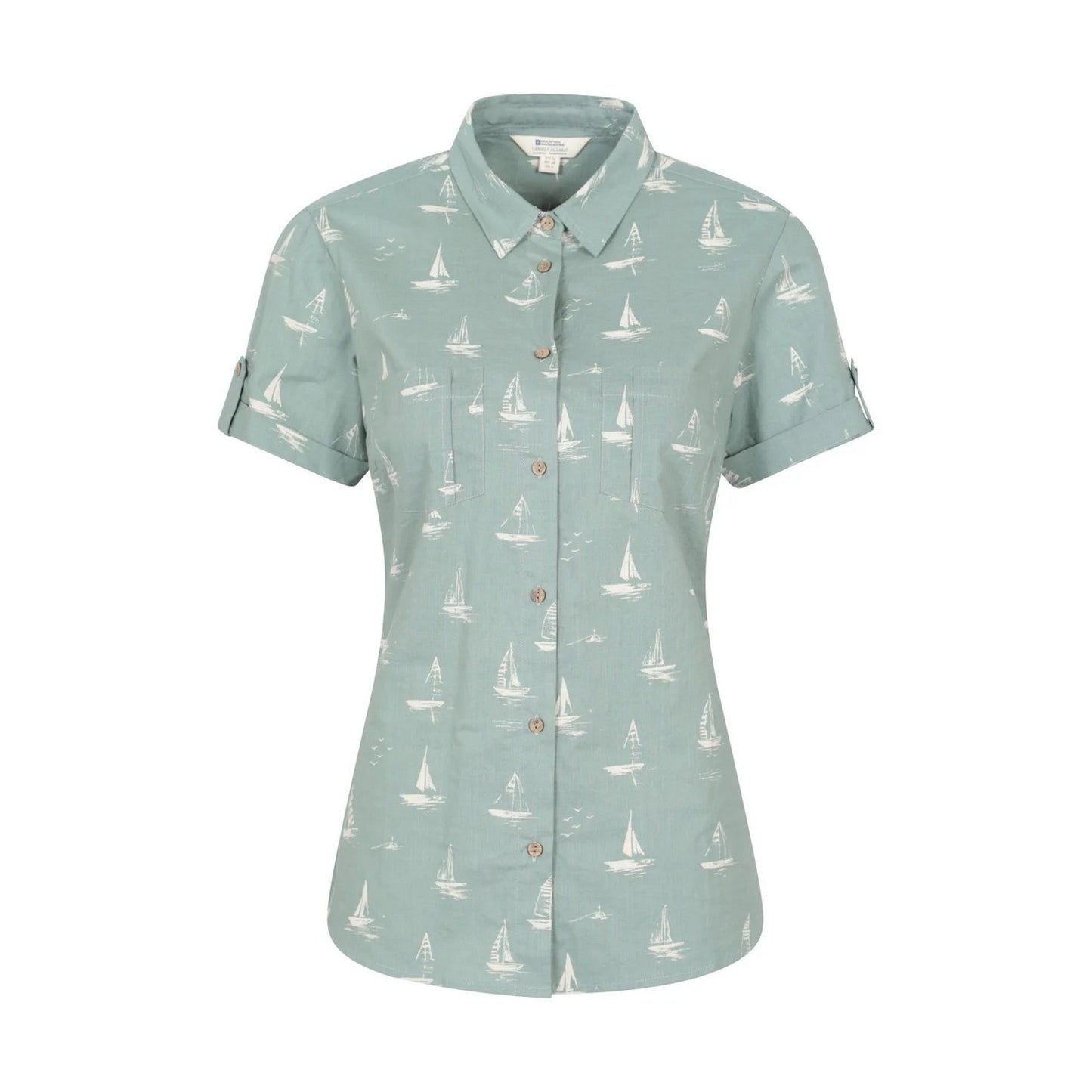 Khaki Green - Front - Mountain Warehouse Womens-Ladies Coconut Sailboat Short-Sleeved Shirt