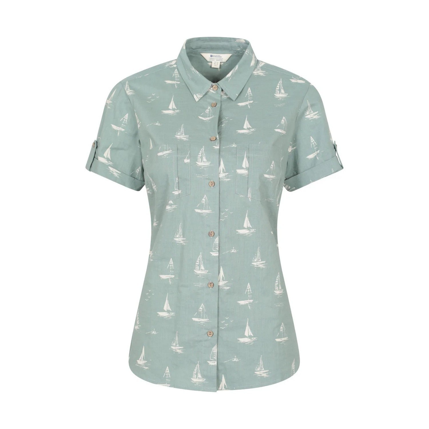 Khaki Green - Front - Mountain Warehouse Womens-Ladies Coconut Sailboat Short-Sleeved Shirt