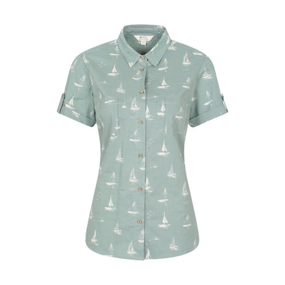 Khaki Green - Front - Mountain Warehouse Womens-Ladies Coconut Sailboat Short-Sleeved Shirt