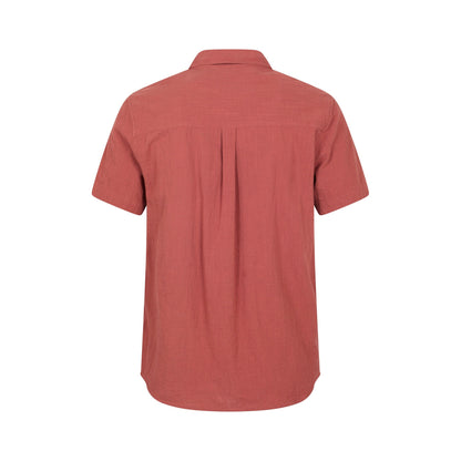 Rust - Back - Mountain Warehouse Mens Palm Textured Short-Sleeved Shirt