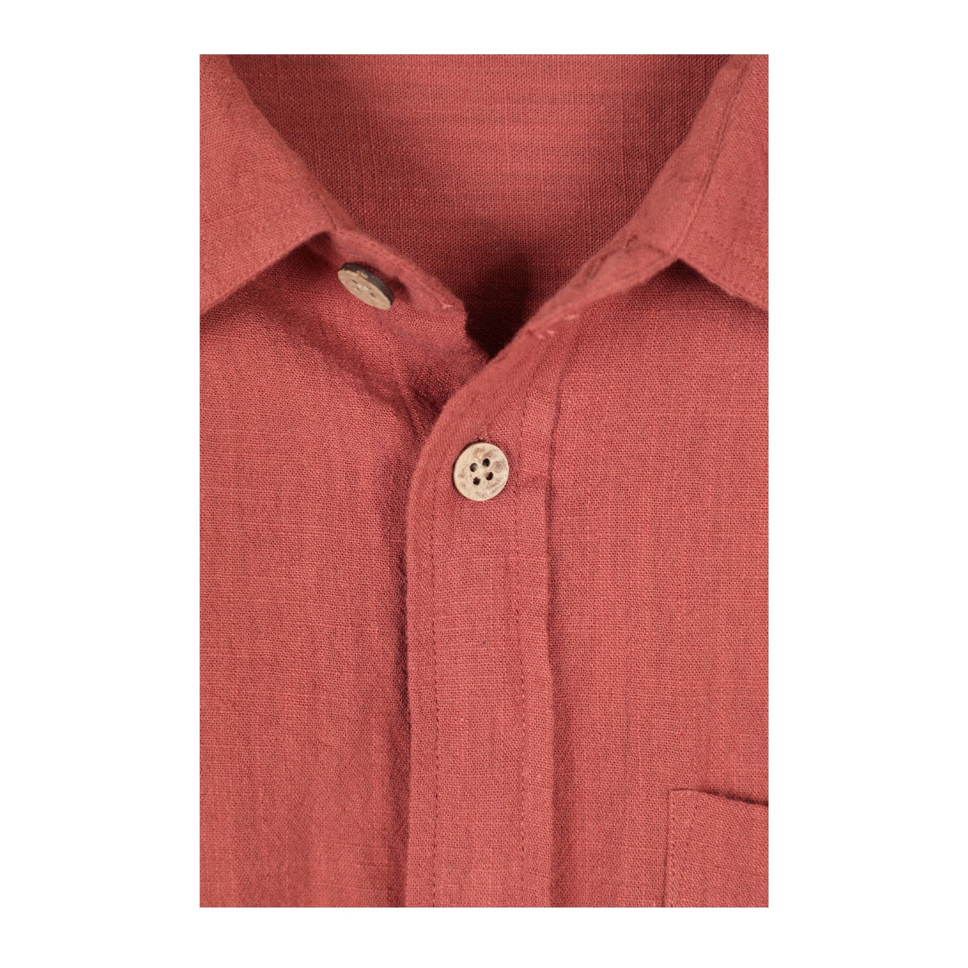Rust - Lifestyle - Mountain Warehouse Mens Palm Textured Short-Sleeved Shirt