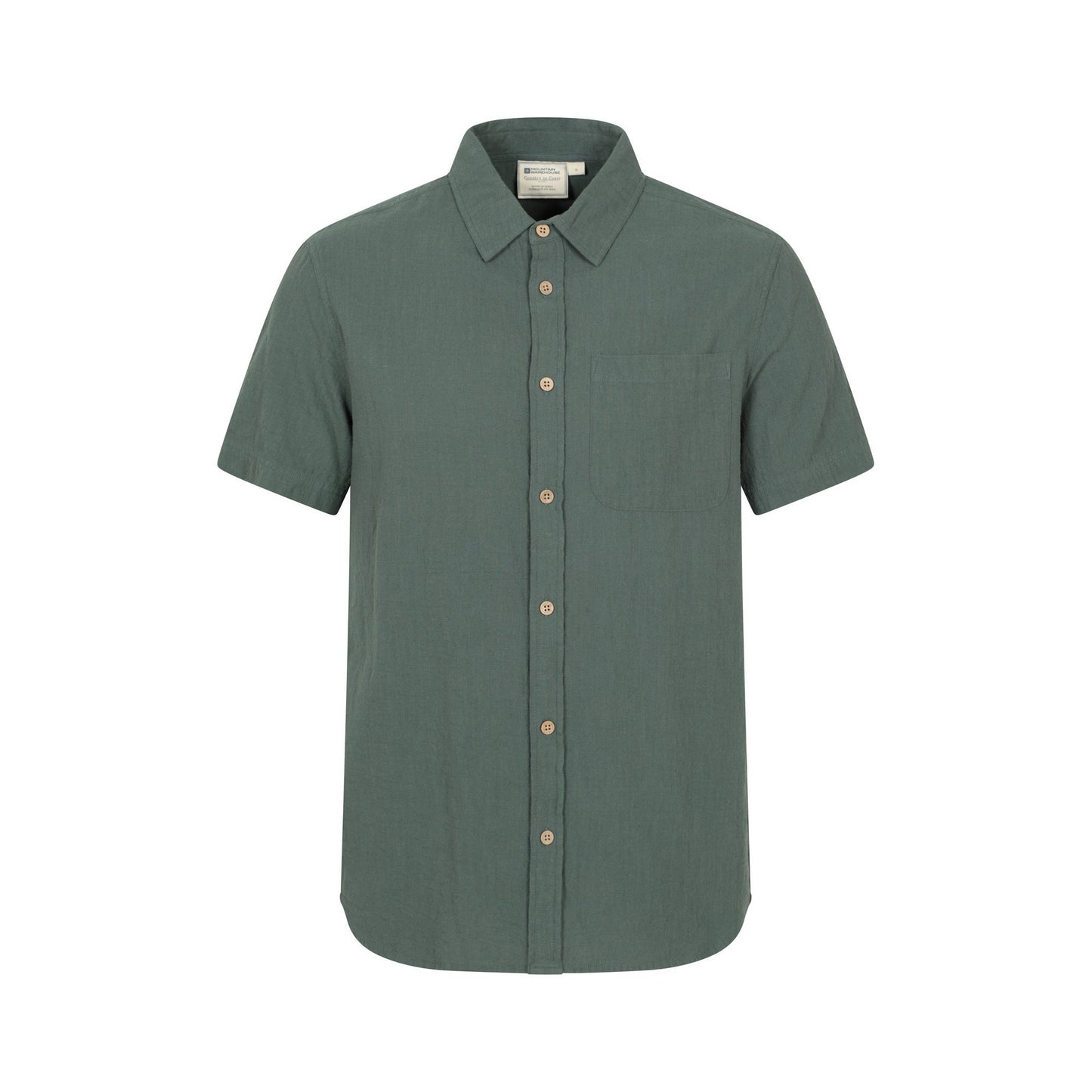 Green - Front - Mountain Warehouse Mens Palm Textured Short-Sleeved Shirt