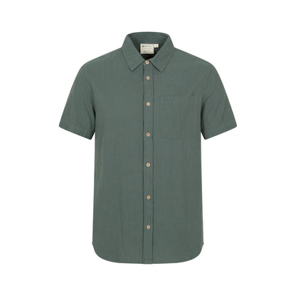 Green - Front - Mountain Warehouse Mens Palm Textured Short-Sleeved Shirt