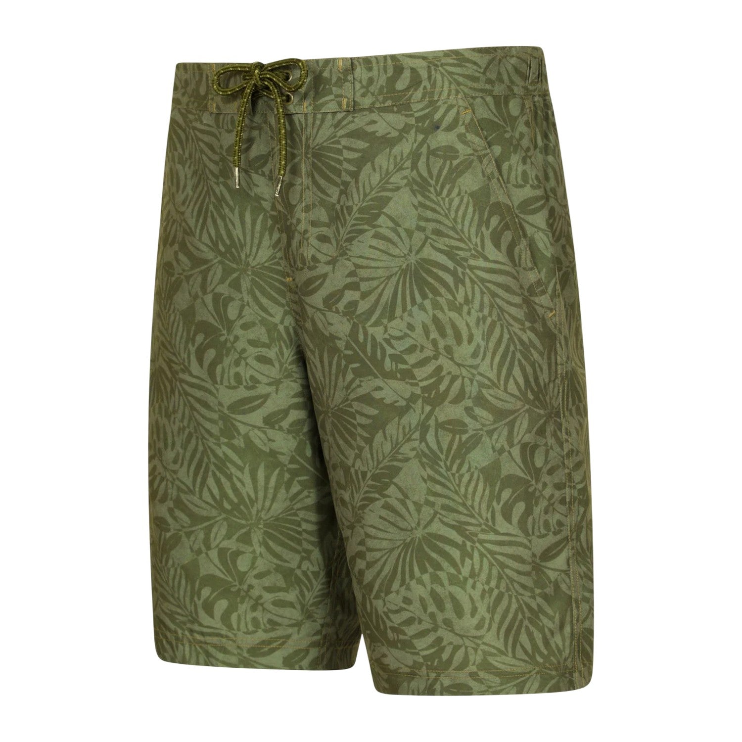 Dark Khaki - Side - Mountain Warehouse Mens Ocean Tropical Board Shorts