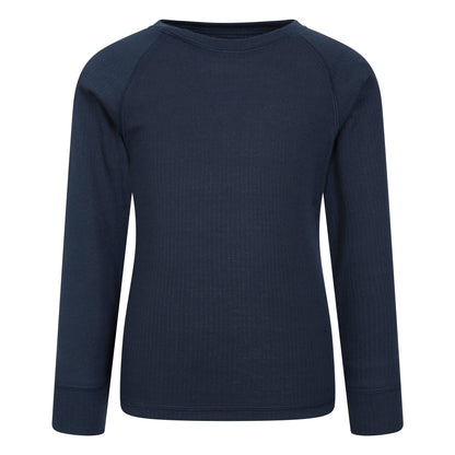 Navy - Front - Mountain Warehouse Childrens-Kids Talus Round Neck Base Layer Top