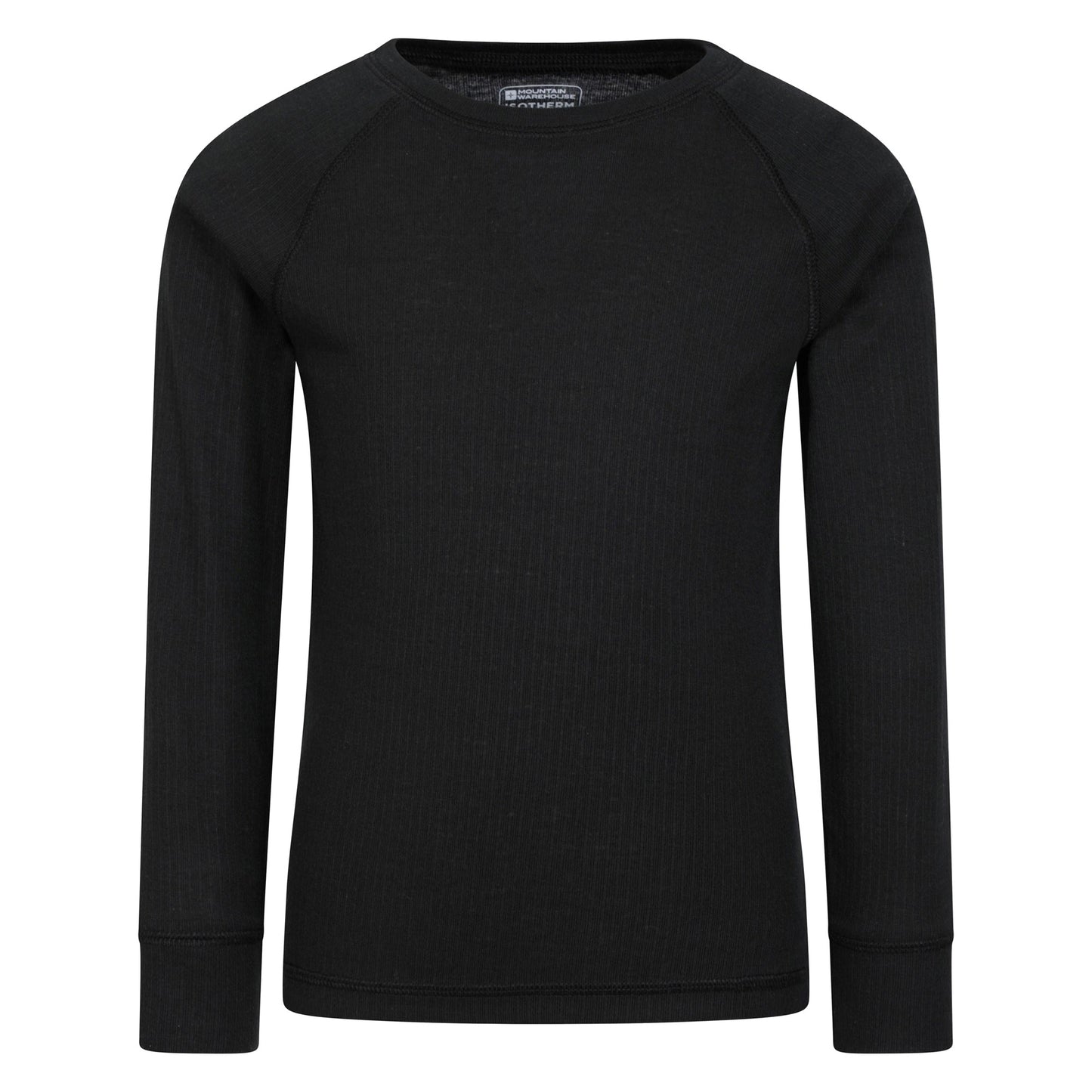 Black - Front - Mountain Warehouse Childrens-Kids Talus Round Neck Base Layer Top