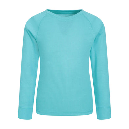 Teal - Front - Mountain Warehouse Childrens-Kids Talus Round Neck Base Layer Top