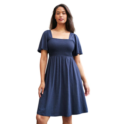 Navy - Lifestyle - Mountain Warehouse Womens-Ladies Hydra Shirred Midi Dress