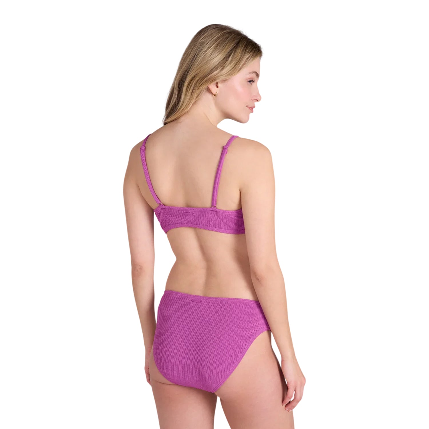 Purple - Back - Animal Womens-Ladies Skye Plain Bikini Top