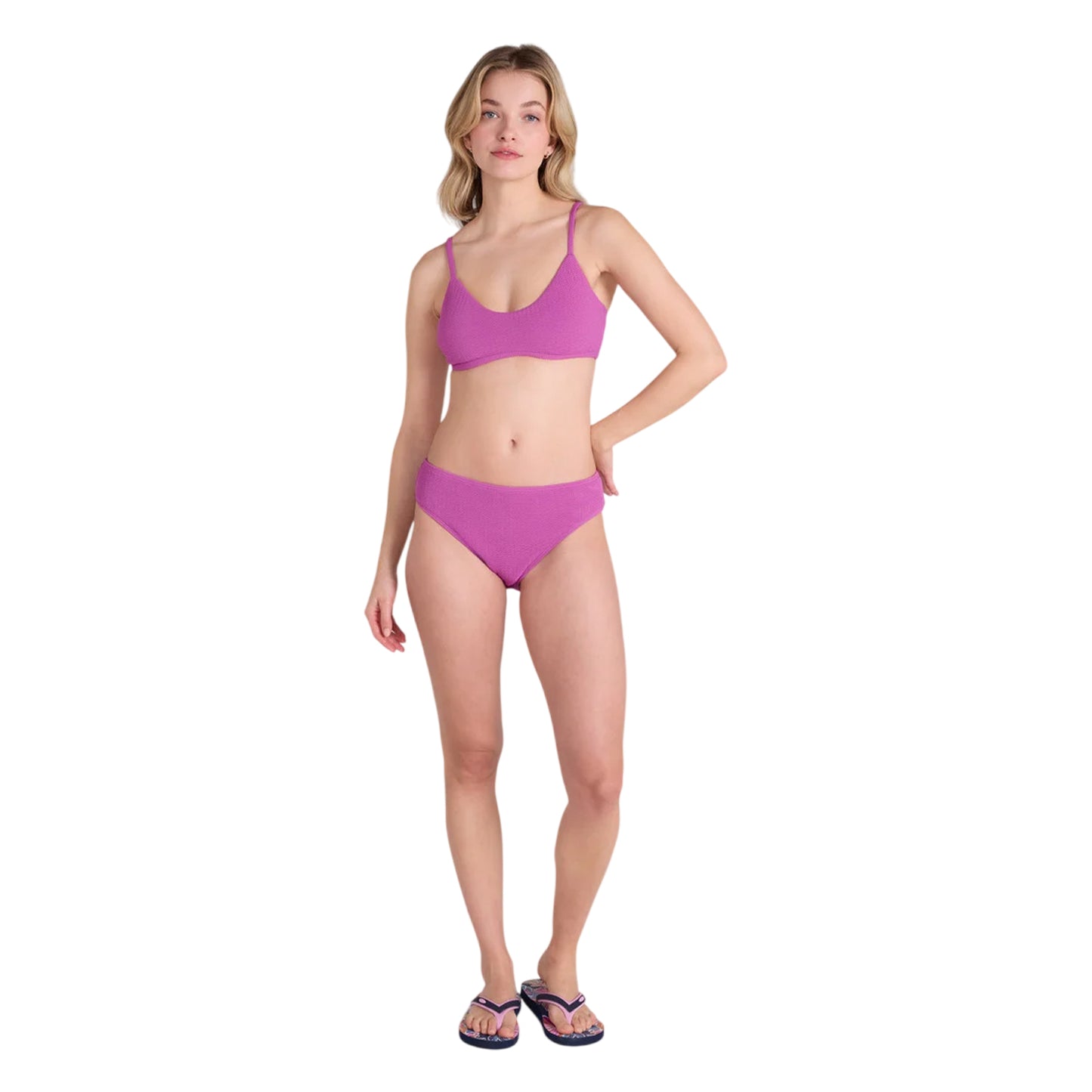 Purple - Side - Animal Womens-Ladies Skye Plain Bikini Top