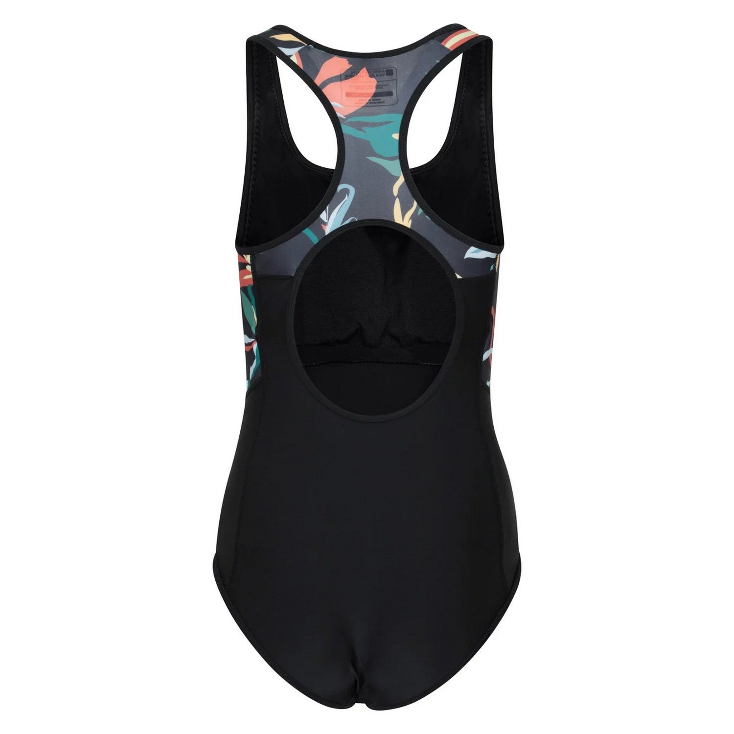 Black - Back - Mountain Warehouse Womens-Ladies Take The Plunge Floral Swimming One Piece Swimsuit
