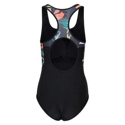 Black - Back - Mountain Warehouse Womens-Ladies Take The Plunge Floral Swimming One Piece Swimsuit