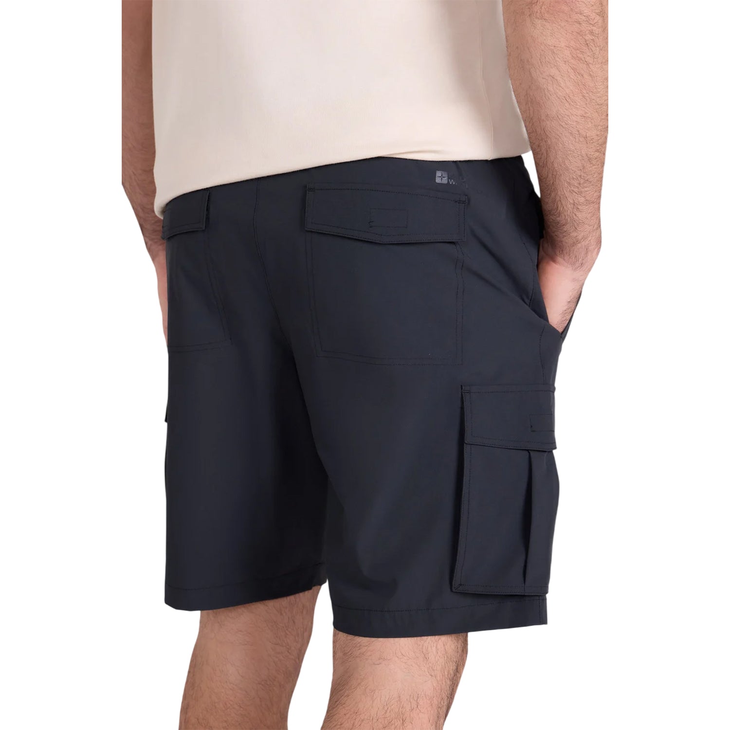 Black - Pack Shot - Mountain Warehouse Mens Everyday Cargo Shorts