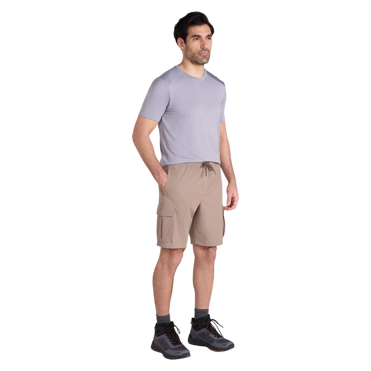 Beige - Close up - Mountain Warehouse Mens Everyday Cargo Shorts
