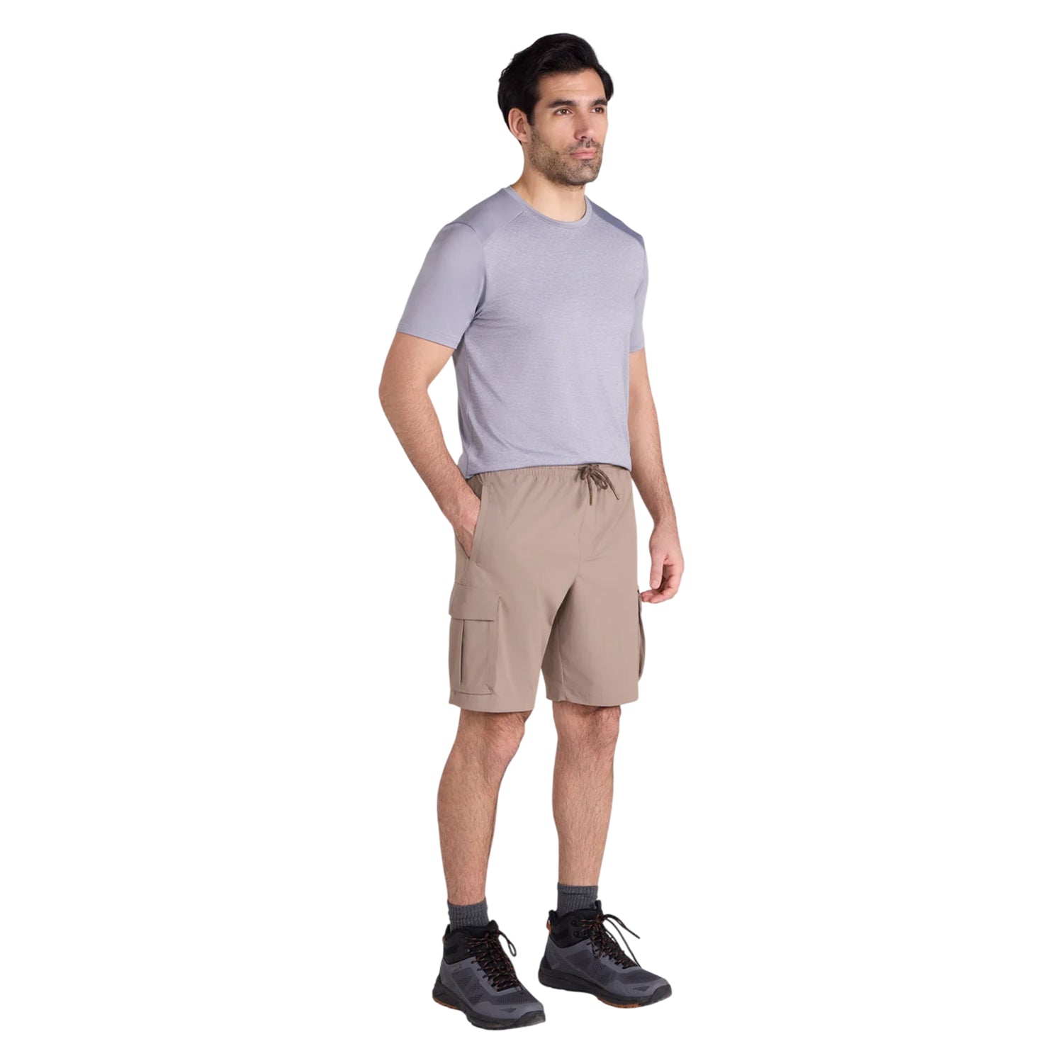 Beige - Close up - Mountain Warehouse Mens Everyday Cargo Shorts