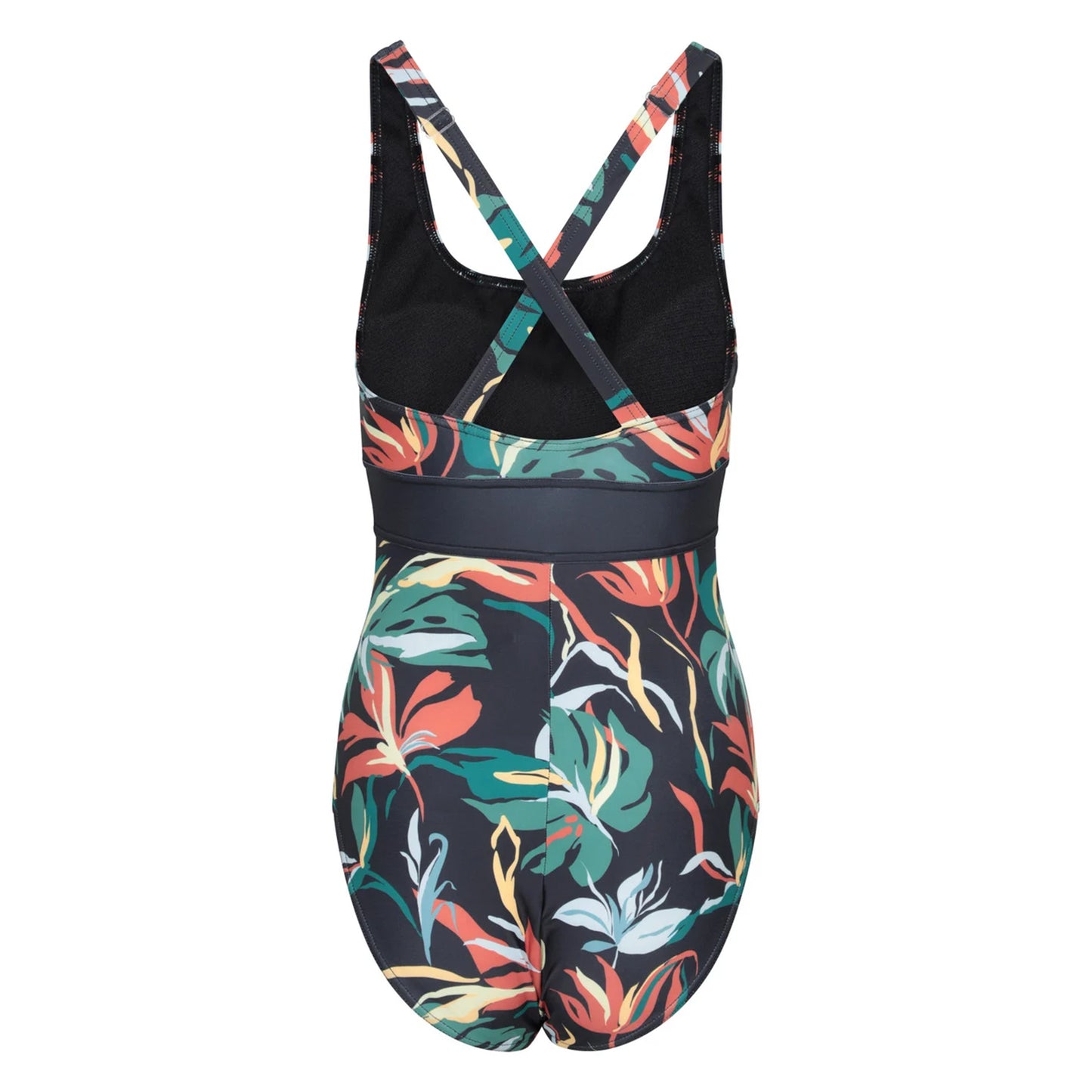 Teal - Back - Mountain Warehouse Womens-Ladies Yamba Flowers One Piece Swimsuit