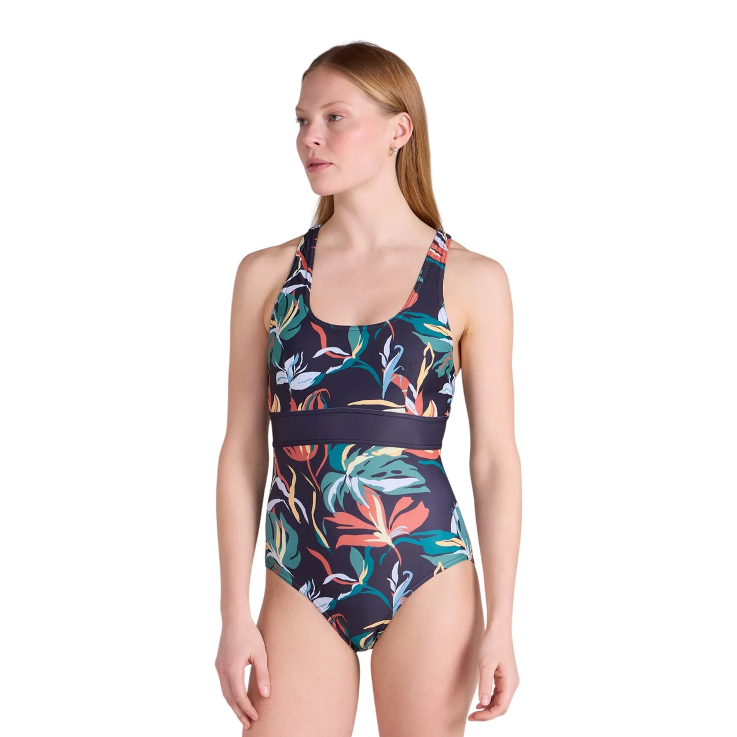 Teal - Lifestyle - Mountain Warehouse Womens-Ladies Yamba Flowers One Piece Swimsuit
