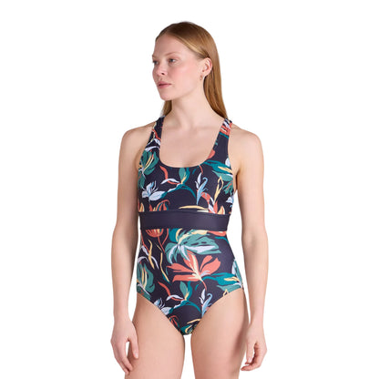 Teal - Lifestyle - Mountain Warehouse Womens-Ladies Yamba Flowers One Piece Swimsuit