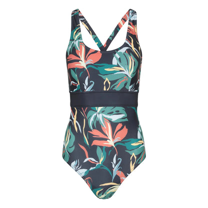Teal - Front - Mountain Warehouse Womens-Ladies Yamba Flowers One Piece Swimsuit