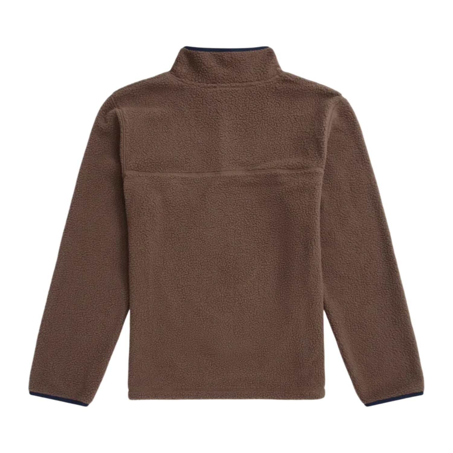 Brown - Back - Animal Mens Alfie Contrast Detail Borg Half Zip Fleece Top