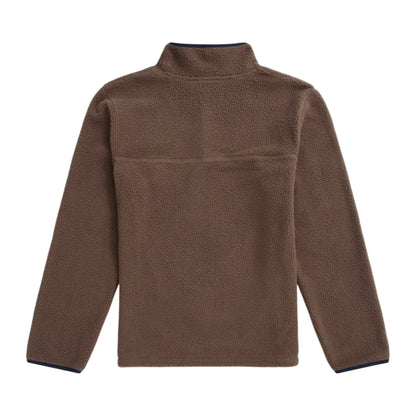 Brown - Back - Animal Mens Alfie Contrast Detail Borg Half Zip Fleece Top