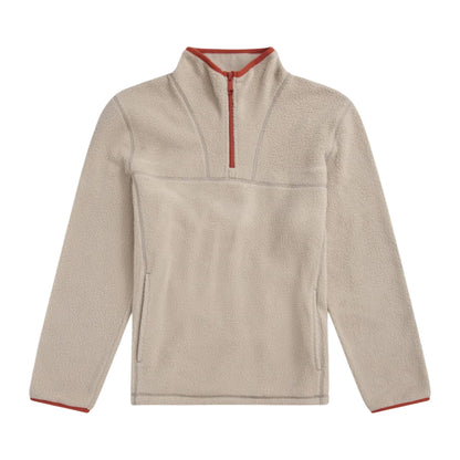 Light Beige - Front - Animal Mens Alfie Contrast Detail Borg Half Zip Fleece Top