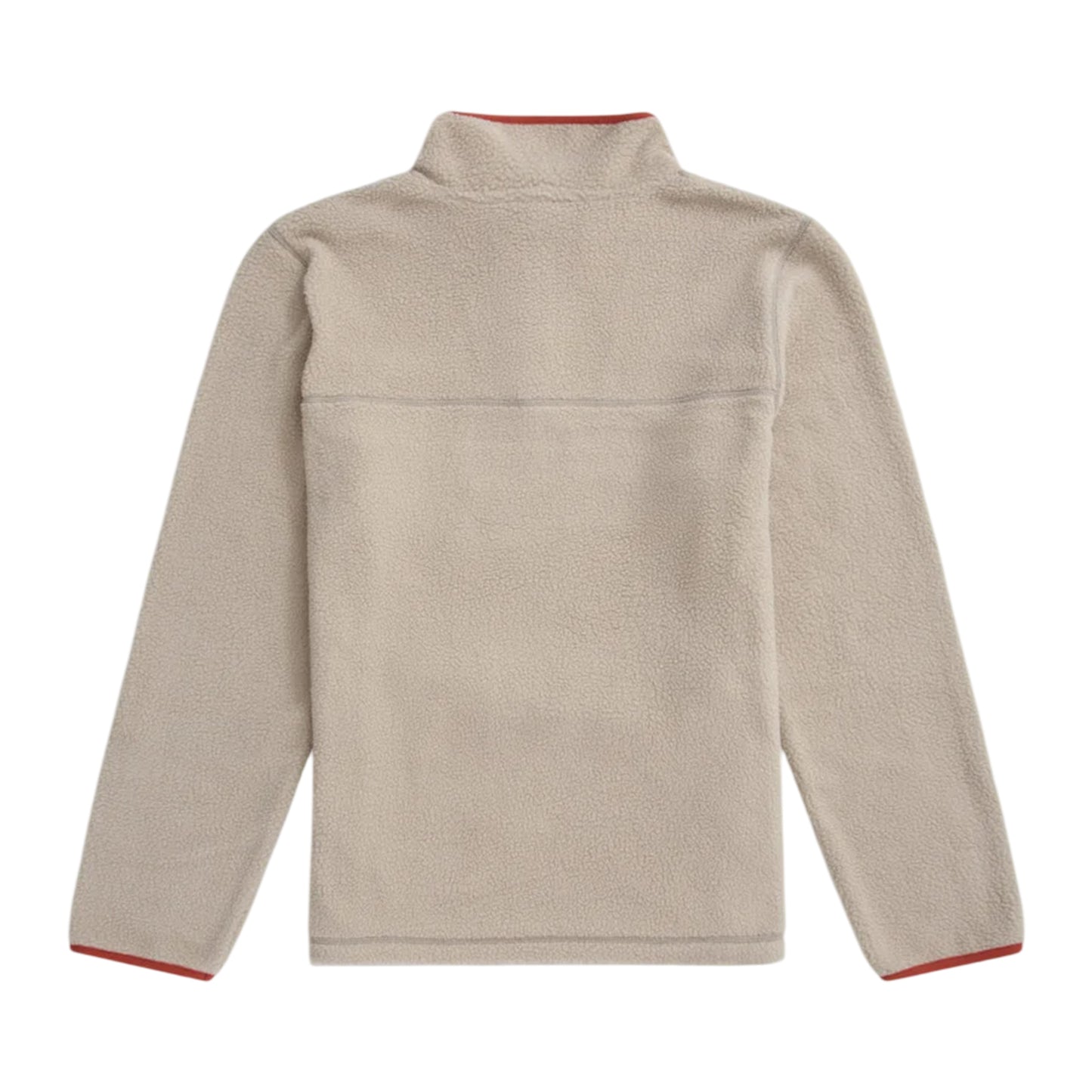 Light Beige - Back - Animal Mens Alfie Contrast Detail Borg Half Zip Fleece Top
