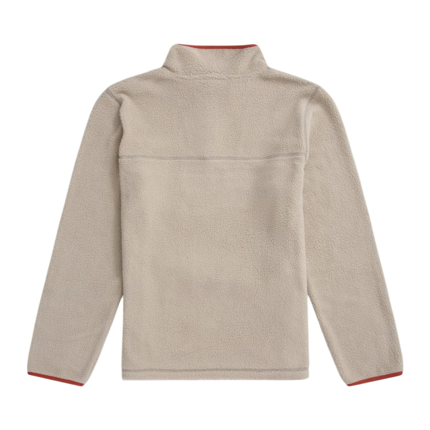 Light Beige - Back - Animal Mens Alfie Contrast Detail Borg Half Zip Fleece Top