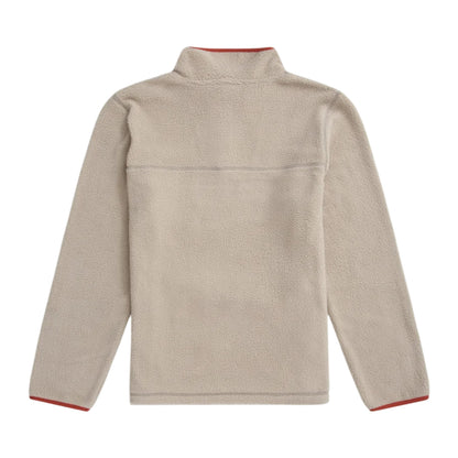 Light Beige - Back - Animal Mens Alfie Contrast Detail Borg Half Zip Fleece Top