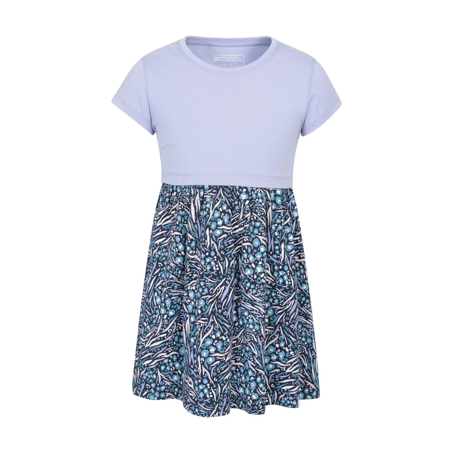 Purple - Front - Mountain Warehouse Girls Petal Abstract Midi Dress