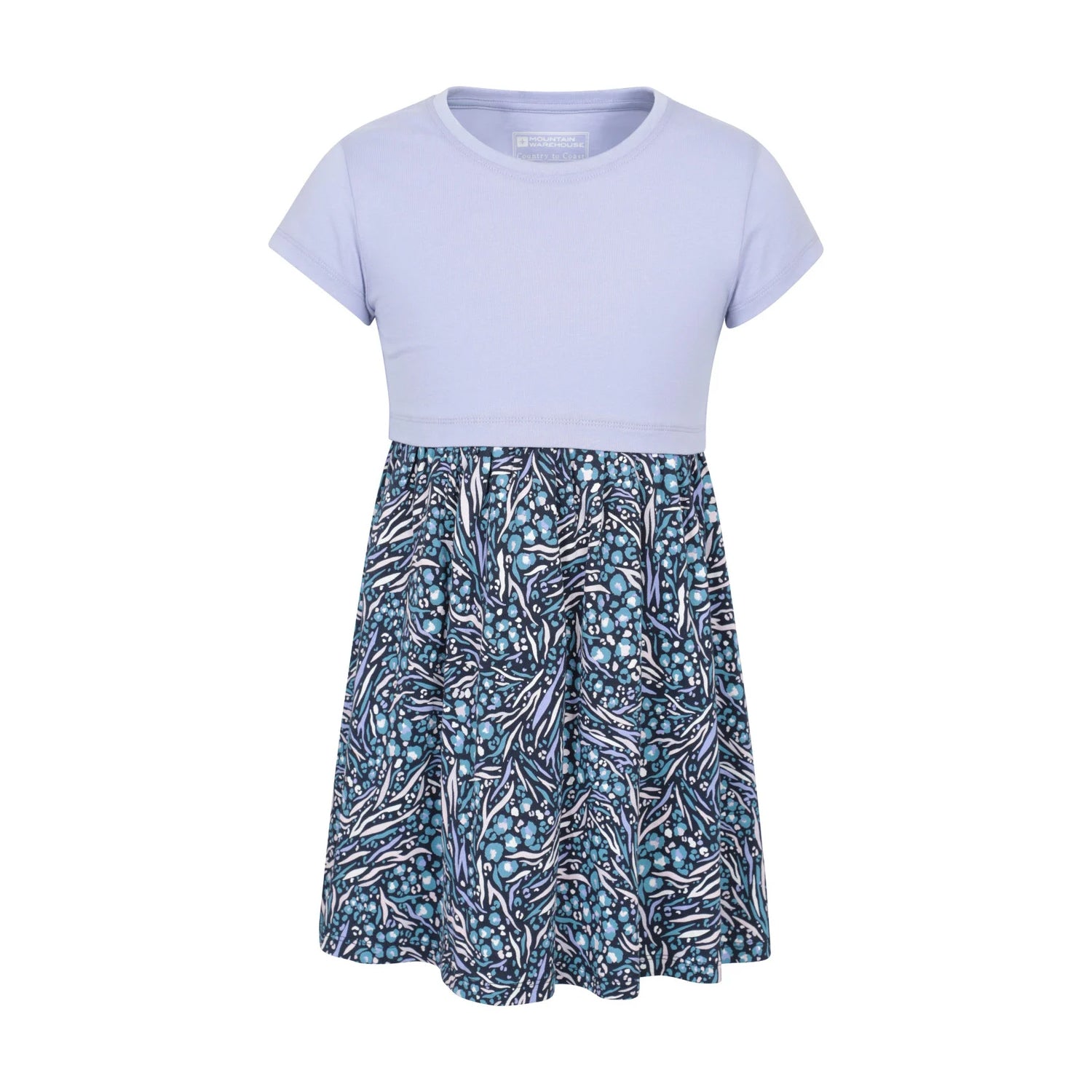 Purple - Front - Mountain Warehouse Girls Petal Abstract Midi Dress