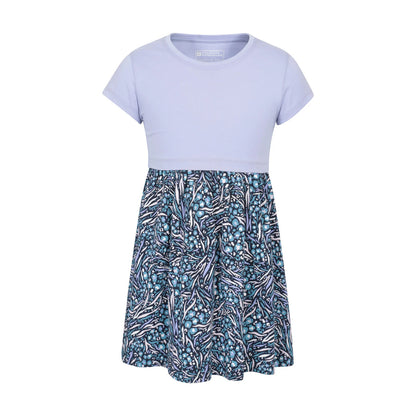 Purple - Front - Mountain Warehouse Girls Petal Abstract Midi Dress