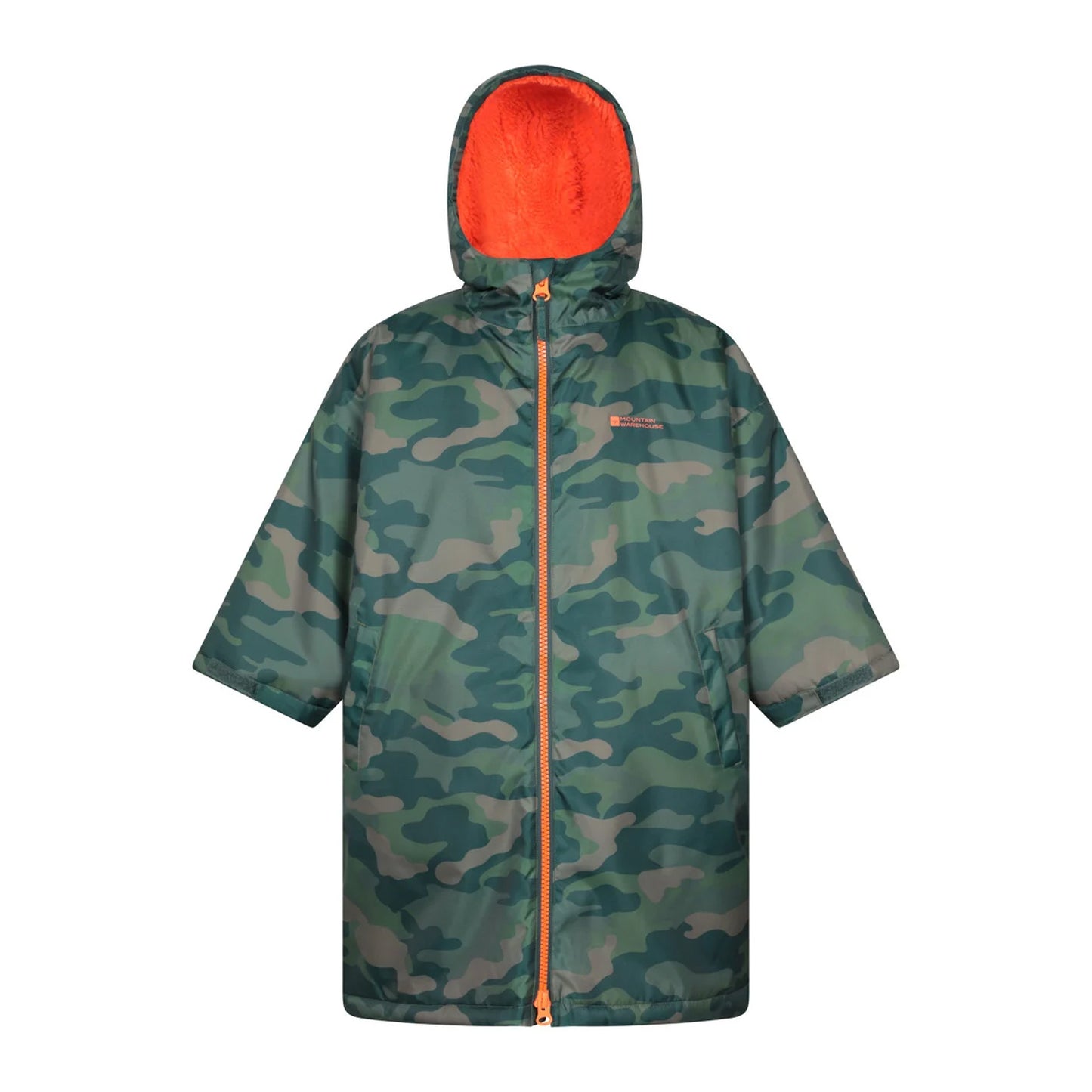 Green - Front - Mountain Warehouse Childrens-Kids Tidal Camouflage Waterproof Changing Robe