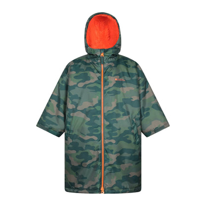 Green - Front - Mountain Warehouse Childrens-Kids Tidal Camouflage Waterproof Changing Robe