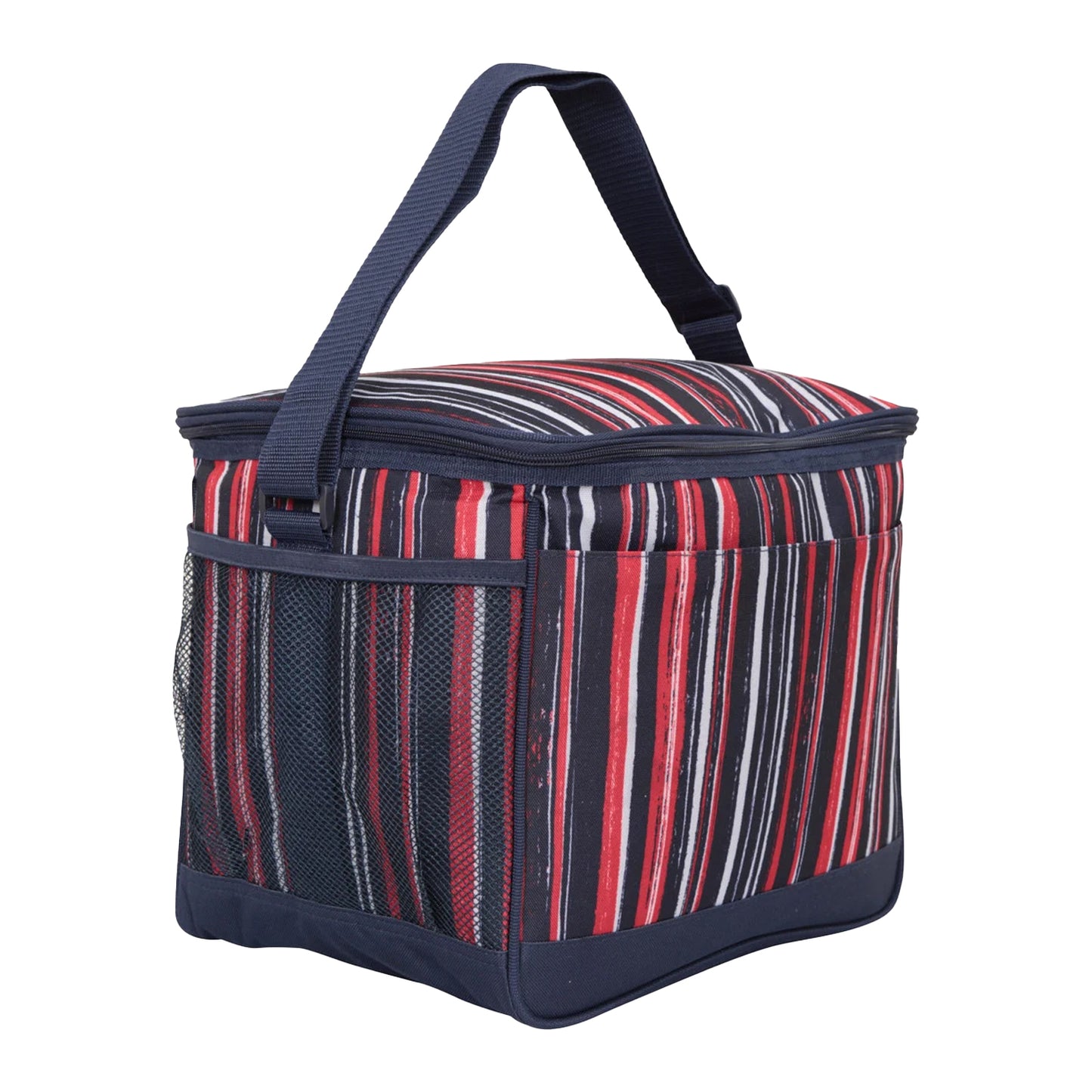 Dark Blue - Back - Mountain Warehouse 25L Striped Cooler Bag