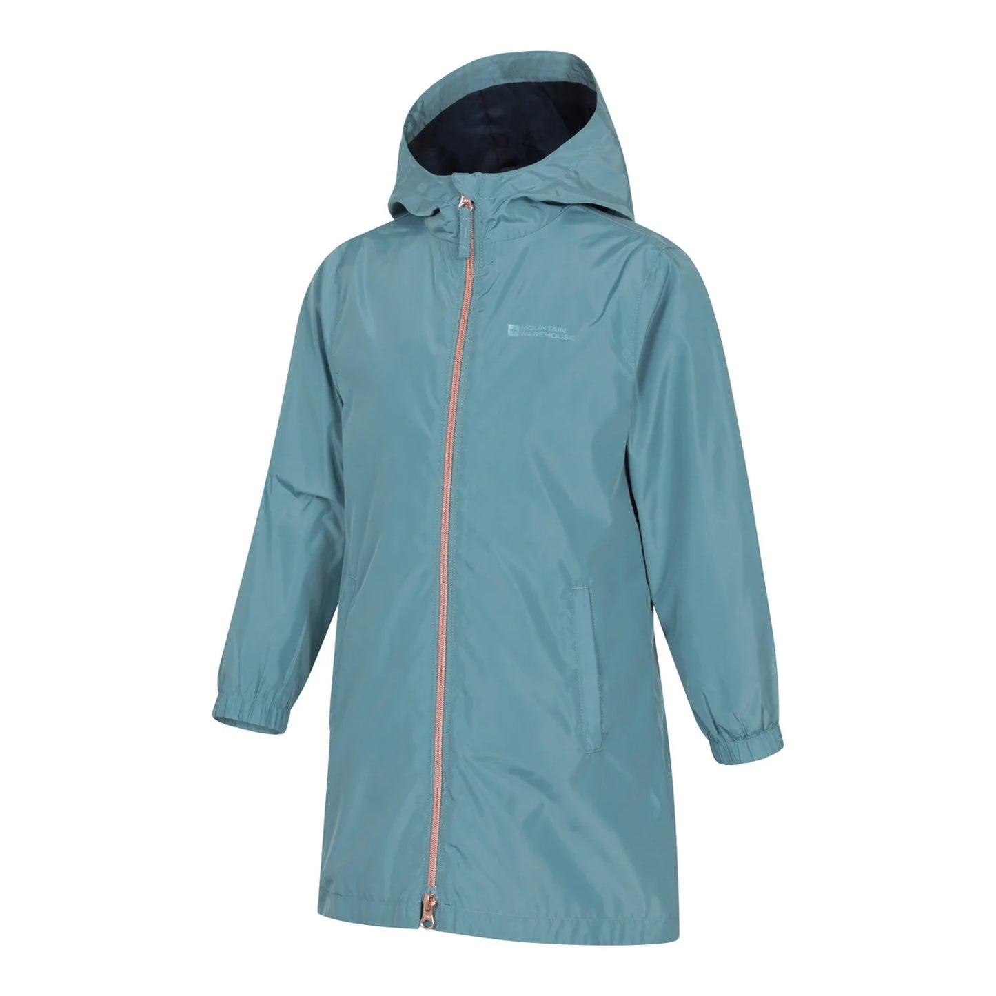 Teal - Side - Mountain Warehouse Childrens-Kids Flo Plain Water Resistant Jacket