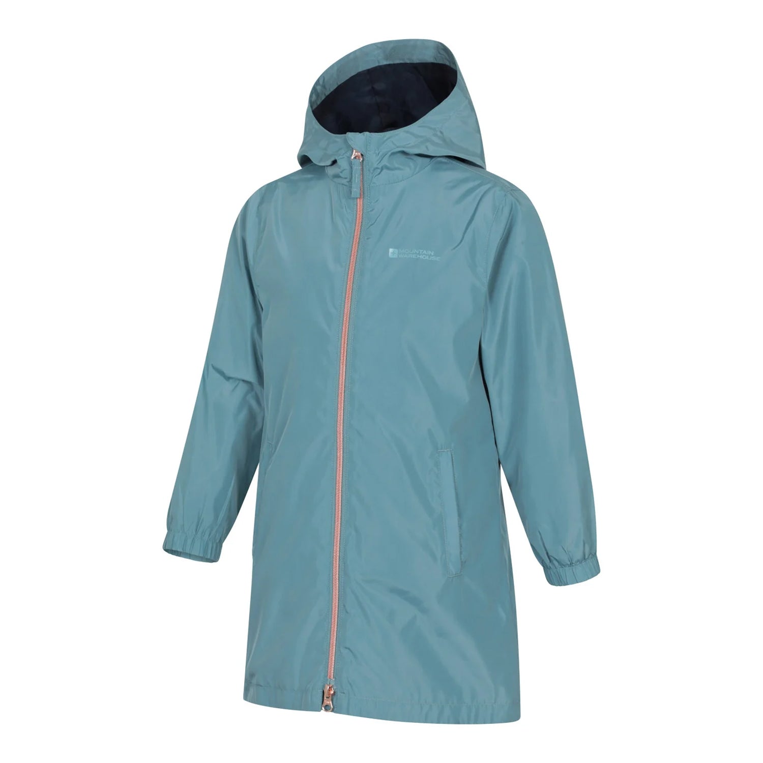Teal - Side - Mountain Warehouse Childrens-Kids Flo Plain Water Resistant Jacket