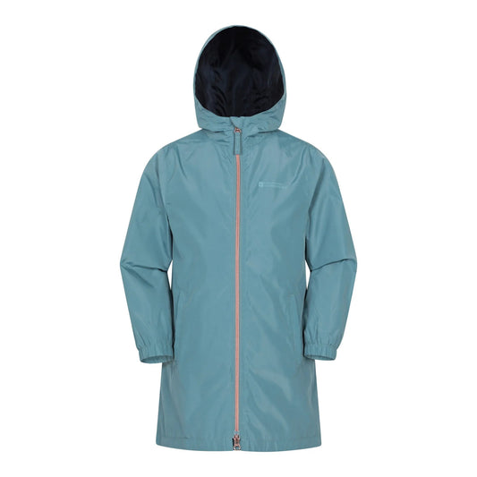 Teal - Front - Mountain Warehouse Childrens-Kids Flo Plain Water Resistant Jacket