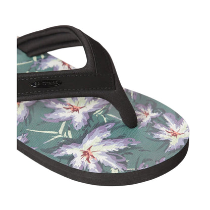 Dark Green - Lifestyle - Animal Mens Jekyl Leaves Logo Flip Flops