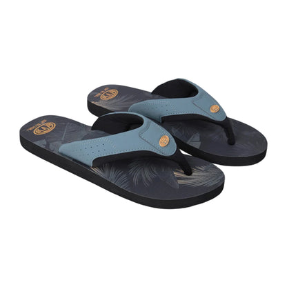 Dark Khaki - Front - Animal Mens Jekyl Leaves Logo Flip Flops