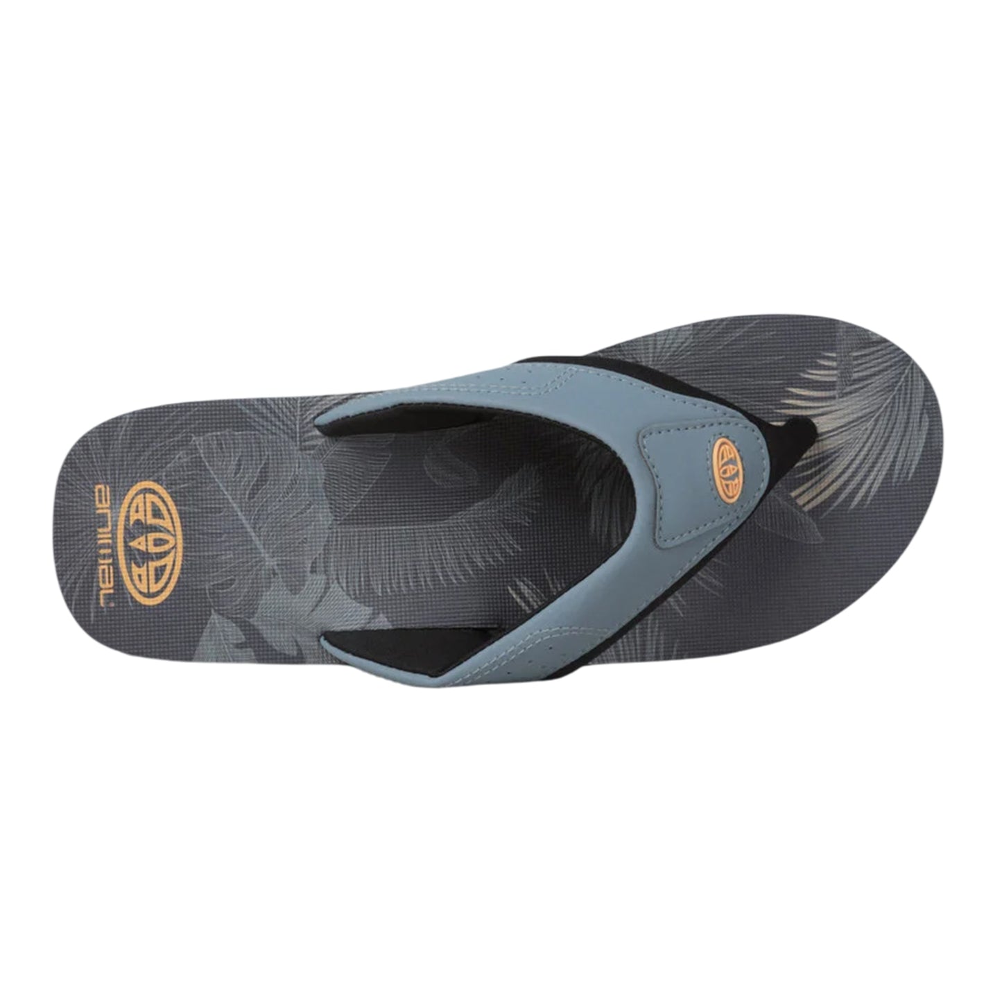 Dark Khaki - Back - Animal Mens Jekyl Leaves Logo Flip Flops