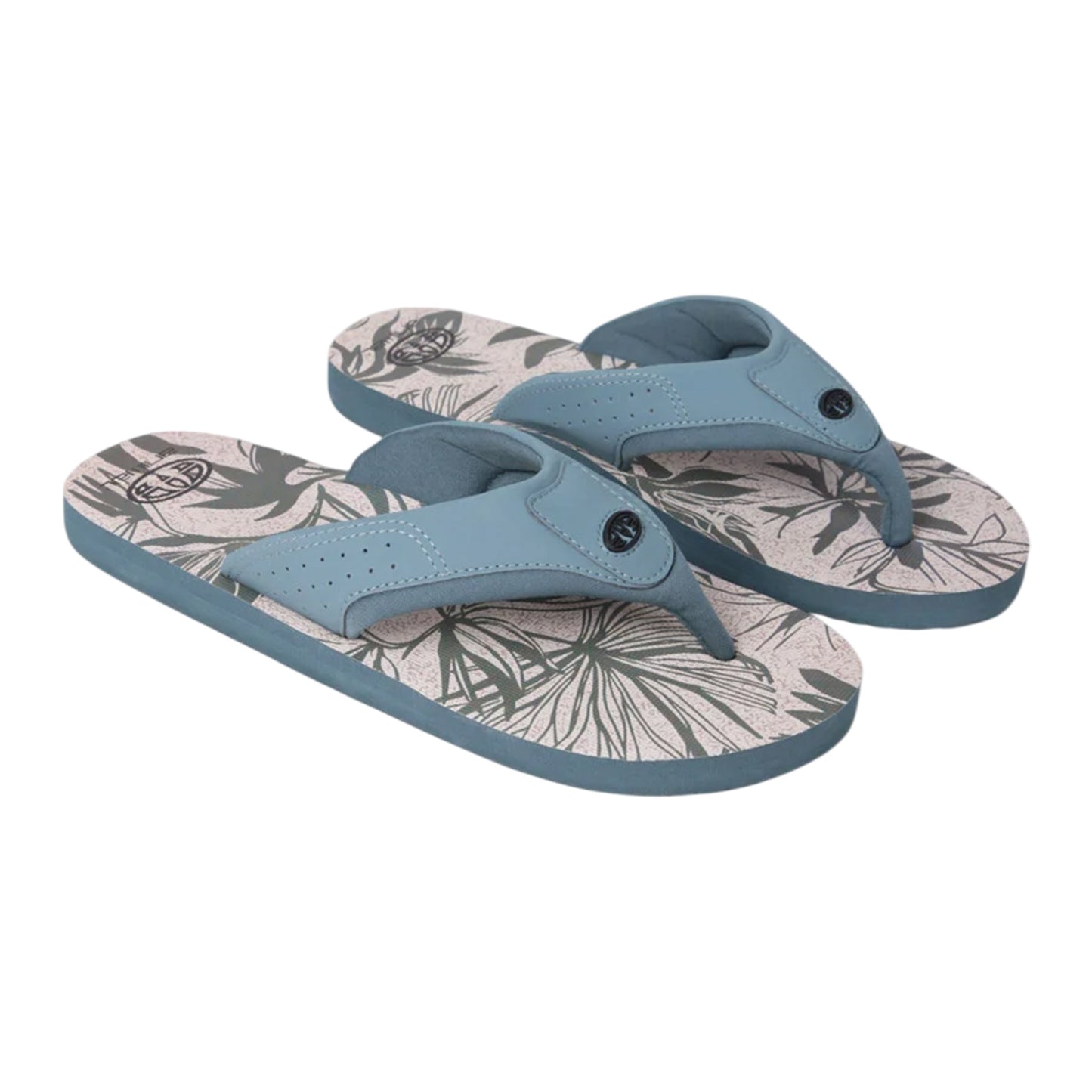 Pale Green - Front - Animal Mens Jekyl Leaves Logo Flip Flops