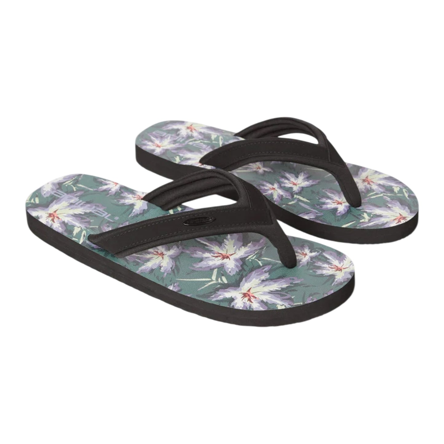 Dark Green - Front - Animal Mens Jekyl Leaves Logo Flip Flops