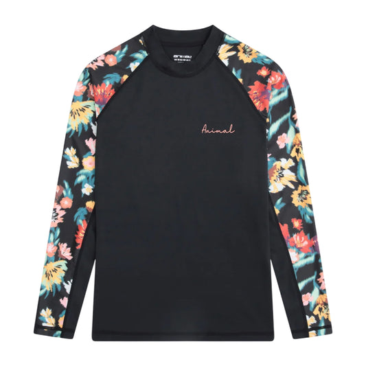 Multicoloured - Front - Animal Womens-Ladies Lillie Floral UPF 50+ Raglan Rash Guard