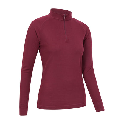 Berry - Back - Mountain Warehouse Womens-Ladies Talus Zip Neck Long-Sleeved Thermal Top